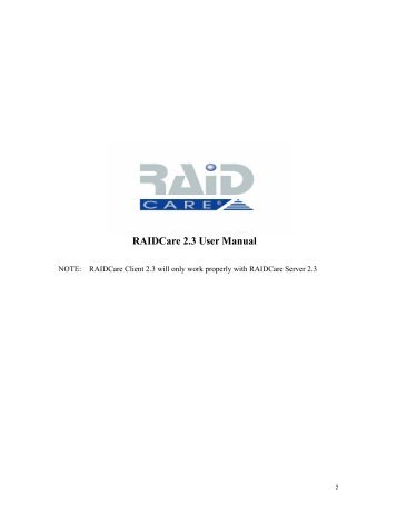 RAIDCare 2.3 User Manual - Axus