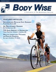 BODY WISE - The Orthopaedic Institute