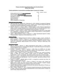 liste des publications et communications scientifiques - FacultÃ© des ...