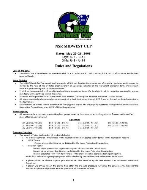 Nsr Midwest Cup Rules And Regulations National Soccer Nsr Midwest Cup Rules And Regulations National Soccer