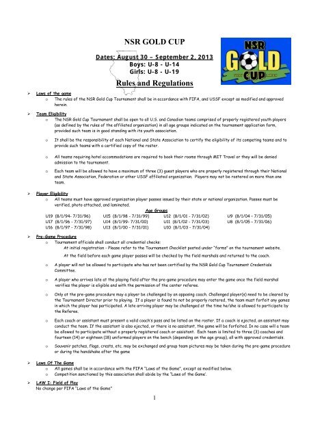 Nsr Gold Cup Rules National Soccer Ranking Com Nsr Gold Cup Rules National Soccer Ranking Com