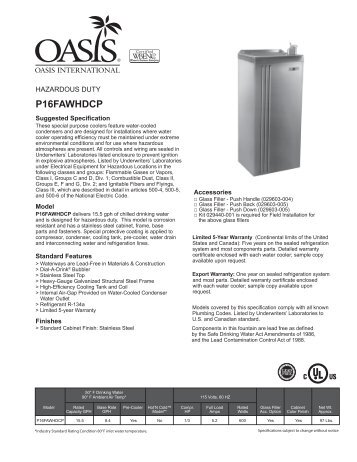Specifications - Oasis International