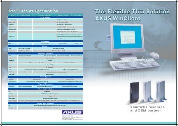 The Flexible Thin Solution AXUS WinClient