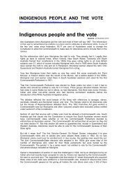 Indigenous people and the vote - Parliament of South Australia