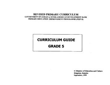 CURRICULUM GUIDE GRADE 5 - Ministry of Education