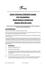 Junior VVL 2013 ByLaws - Volleyball Victoria