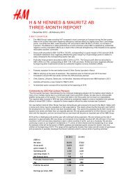 H & M HENNES & MAURITZ AB THREE-MONTH REPORT - Cision