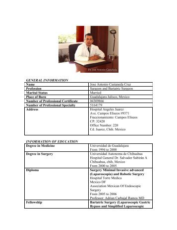Dr. Jose Antonio Castaneda Cruz - Med Journeys