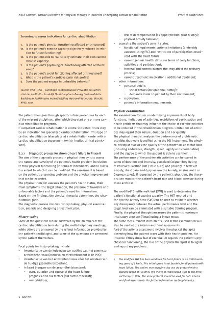 KNGF Guideline Cardiac rehabilitation