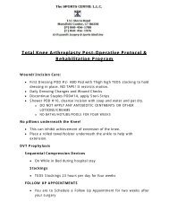 Total Knee Arthroplasty Post-Operative Protocol & Rehabilitation ...