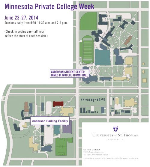 St Thomas University Map St. Thomas Map - Minnesota's Private Colleges