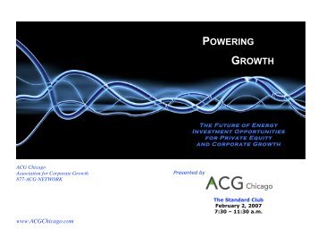 Powering Growth 2007 Program - ACG Chicago