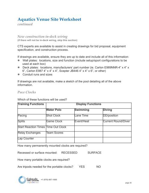 View Architectural Guidelines PDF - Colorado Time Systems