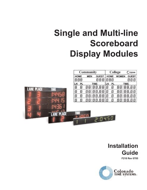 4009 and LED Scoreboards Manual - Colorado Time Systems