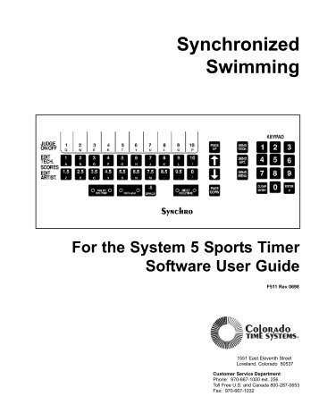 Synchronized Swimming - Colorado Time Systems