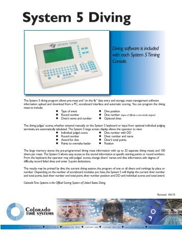 System 5 Software Diving.pdf - Colorado Time Systems