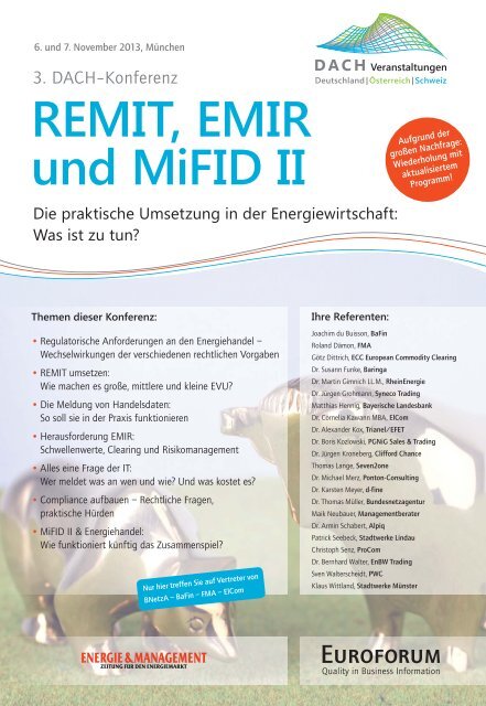 REMIT, EMIR und MiFID II - ProCom GmbH