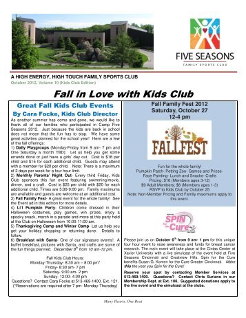 Fall in Love with Kids Club - Five Seasons Sports Club