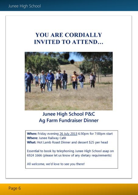 No 10 Newsletter July - Junee High School