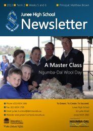 No 8 Newsletter June 2013 - Junee High School