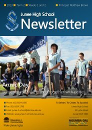 No 6 Newsletter May 2013 - Junee High School