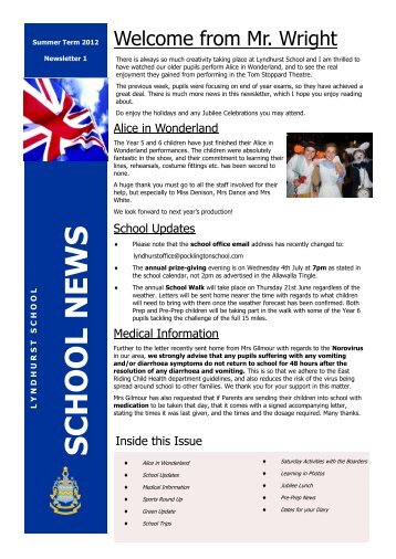 Summer 1 newsletter 2012 - Pocklington School