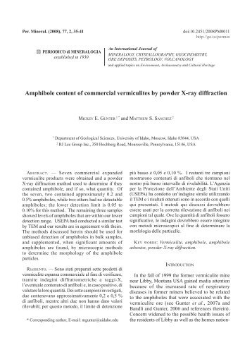 Amphibole content of commercial vermiculites by powder X-ray ...