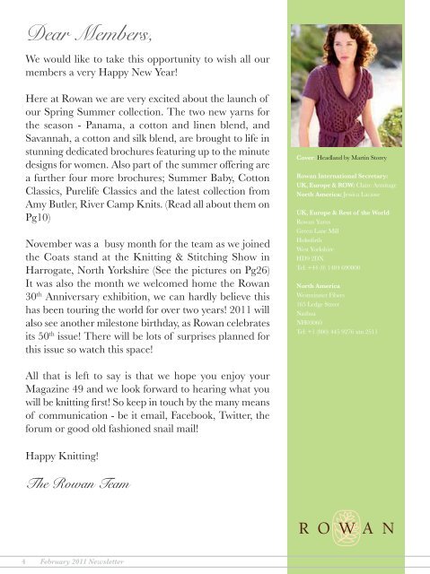 February 2011 Newsletter - Rowan