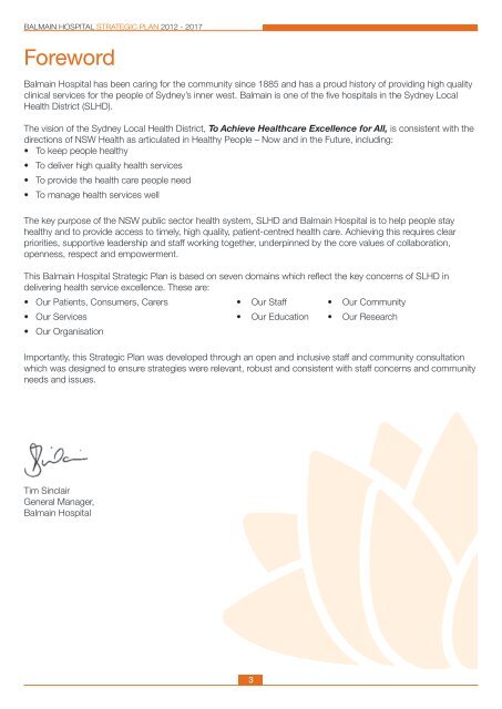 Balmain Hospital Strategi