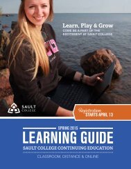 A copy of theFall Continuing Education Guide that ... - Sault College
