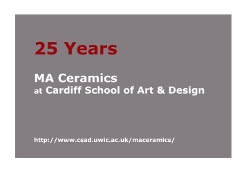 25 Years Catalogue A-K.indd - Cardiff School of Art and Design