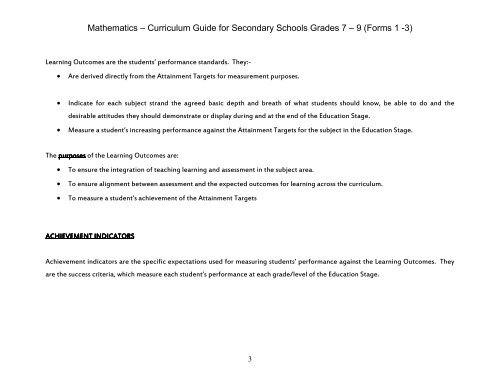 Mathematics Programme of Learning - VincyClassroom