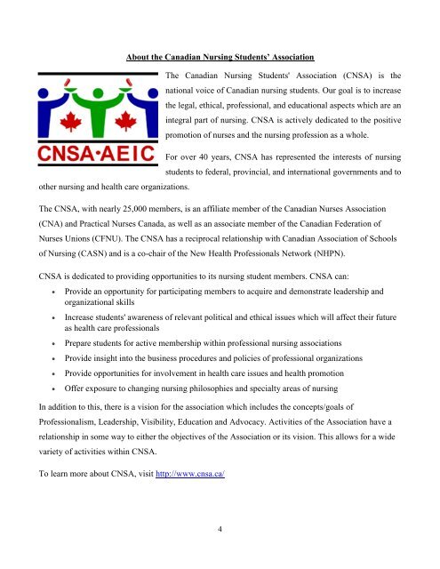 Sponsorship Package - The Canadian Nursing Students' Association