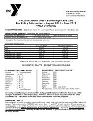 School-Age Child Care Fee Policy Information - August 2011