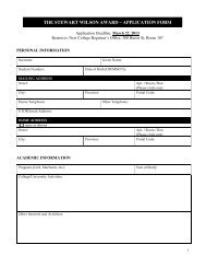 application form - New College – University of Toronto