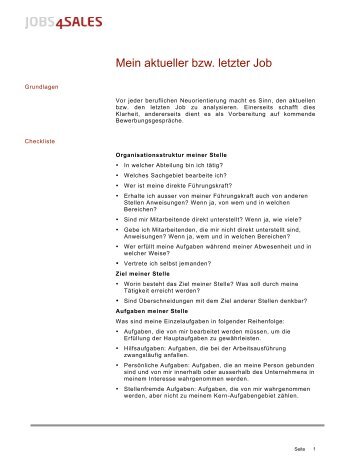 Checkliste: Jobanalyse - Jobs.ch