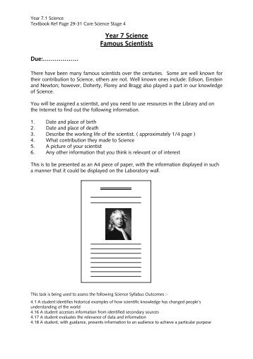 link to the famous Scientist homework