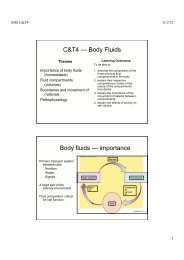 C&T4; â€” Body Fluids Body fluids â€” importance