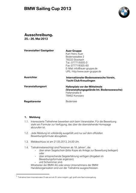 Ausschreibung BMW (PDF 168 KB) - Auer Gruppe GmbH