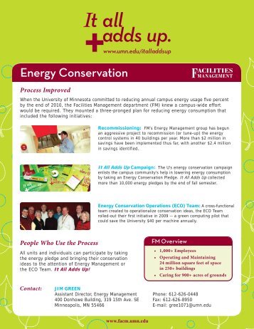 View FM's It All Adds Up, Energy Conservation at the U flyer here
