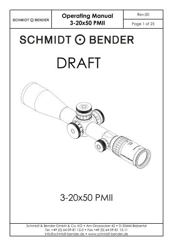 Schmidt Bender PMII 3-20x50 Owners Manual - SportOptics