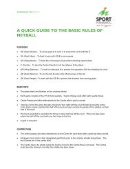 a quick guide to the basic rules of netball - Sport Manawatu