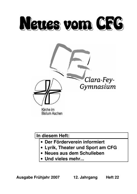 Neues vom CFG - Clara-Fey-Gymnasium Schleiden