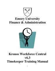 Timekeeper Training Manual - Emory Finance - Emory University