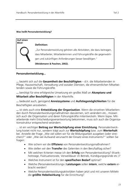 Einführung von Personalentwicklung in der ... - Equal Altenhilfe