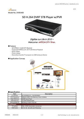 SD H.264 DVBT STB Player w/PVR - Computex.biz