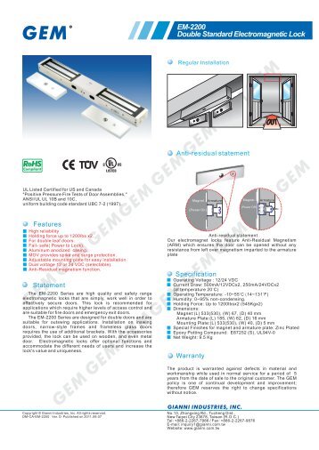 EM-2200 - GEM,Gianni Industries, Inc.