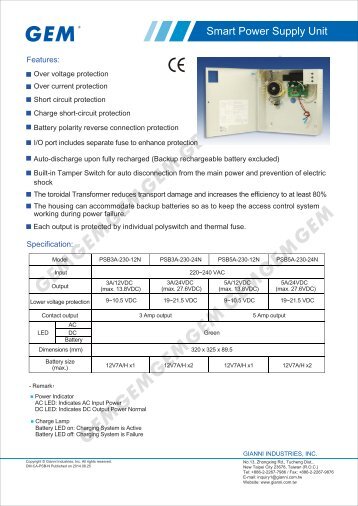 Smart Power Supply Unit - GEM,Gianni Industries, Inc.