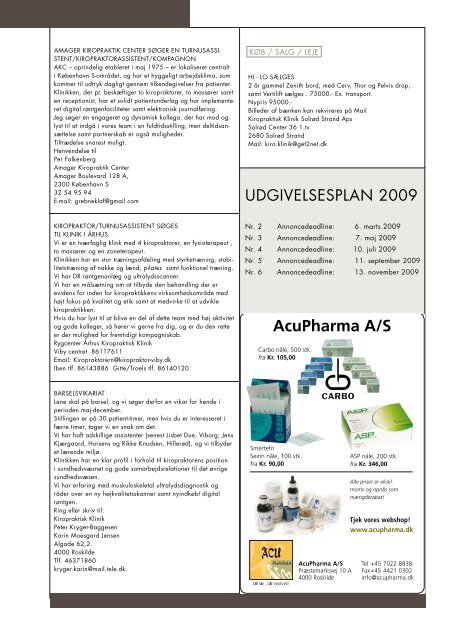 kiropraktoren nr 1 2009 - Dansk Kiropraktor Forening