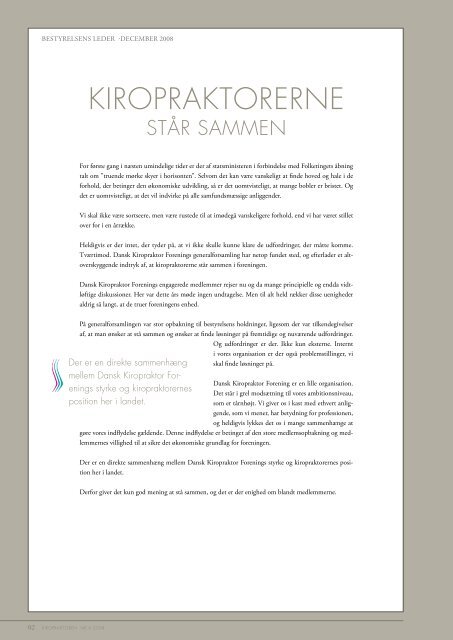 kiropraktoren nr. 6 2008 - Dansk Kiropraktor Forening